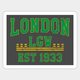 LGW London Gatwick Airport in collegiate style Magnet